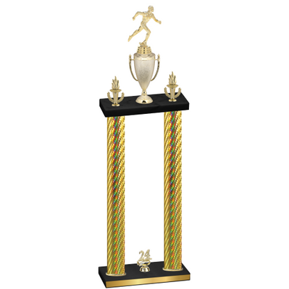 Double Gold Carbon Fiber Year Running Trophy