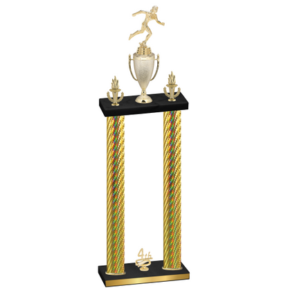 Double Gold Carbon Fiber Fourth Place Running Trophy