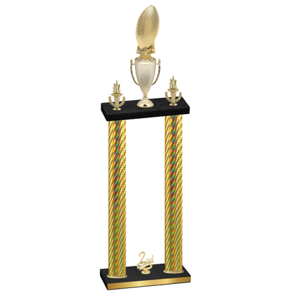 Double Gold Carbon Fiber Second Place Football Trophy