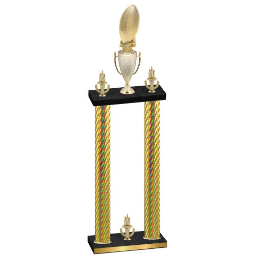 Double Gold Carbon Fiber Victory Football Trophy