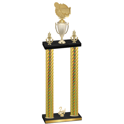 Double Gold Carbon Fiber Second Place Tennis Trophy