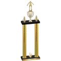 Double Gold Carbon Fiber Fourth Place Wrestling Trophy