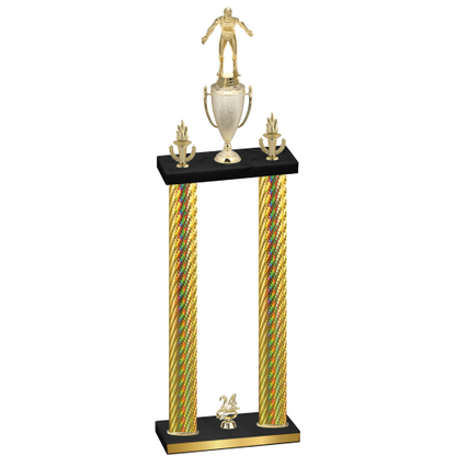 Double Gold Carbon Fiber Year Wrestling Trophy