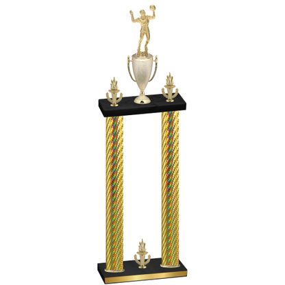 Double Gold Carbon Fiber Victory Volleyball Trophy