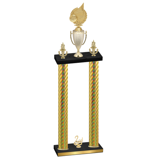 Double Gold Carbon Fiber Second Place Volleyball Trophy