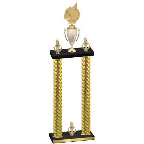 Double Gold Carbon Fiber Victory Volleyball Trophy
