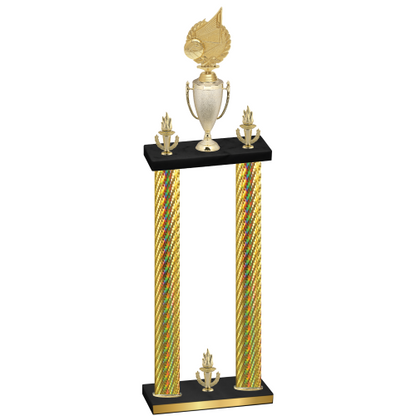 Double Gold Carbon Fiber Victory Volleyball Trophy