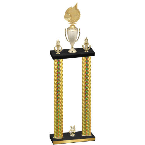 Double Gold Carbon Fiber Year Volleyball Trophy