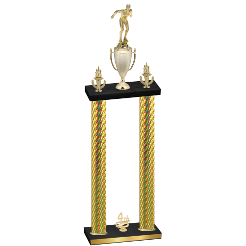 Double Gold Carbon Fiber Fourth Place Swimming Trophy