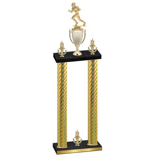 Double Gold Carbon Fiber Victory Football Trophy