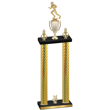 Double Gold Carbon Fiber Year Football Trophy