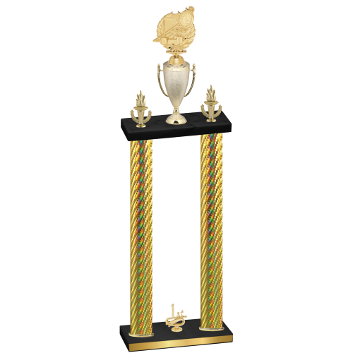 Double Gold Carbon Fiber First Place Swimming Trophy