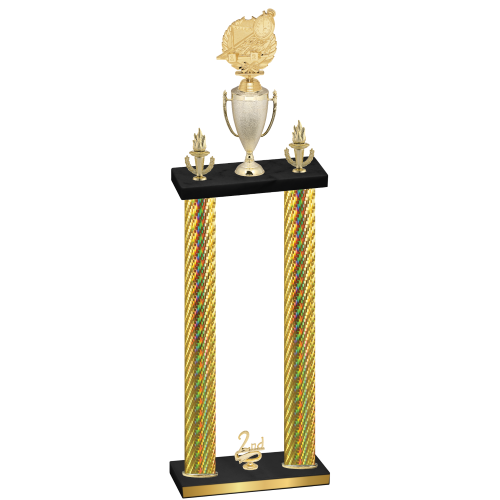 Double Gold Carbon Fiber Second Place Swimming Trophy