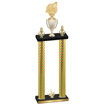 Double Gold Carbon Fiber Third Place Swimming Trophy