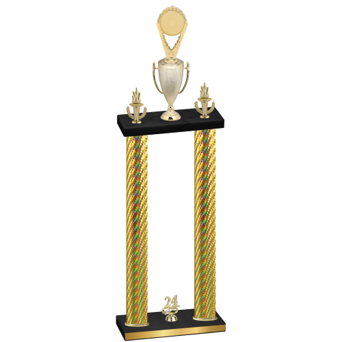 Double Gold Carbon Fiber Year Insert Trophy