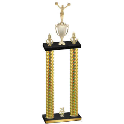 Double Gold Carbon Fiber Year Cheerleading Trophy