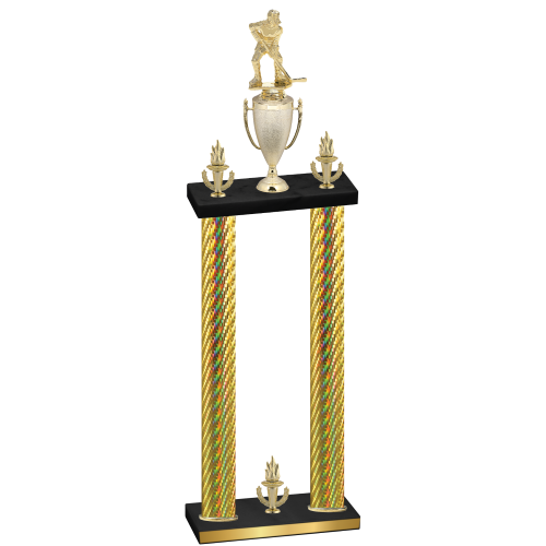 Double Gold Carbon Fiber Victory Hockey Trophy
