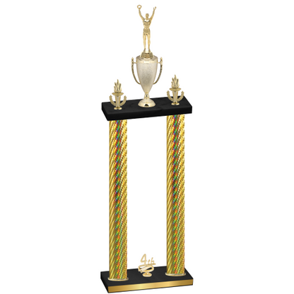 Double Gold Carbon Fiber Fourth Place Victory Trophy