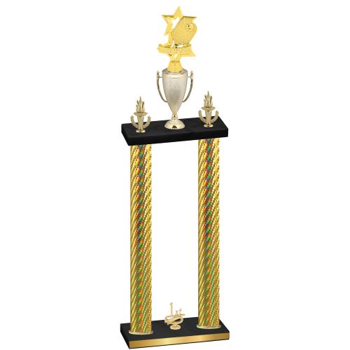 Double Gold Carbon Fiber First Place Pickleball Trophy