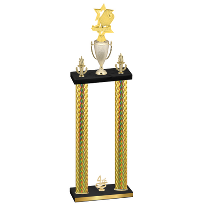 Double Gold Carbon Fiber Fourth Place Pickleball Trophy