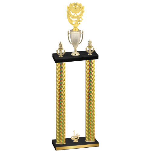 Double Gold Carbon Fiber First Place Pickleball Trophy
