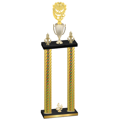Double Gold Carbon Fiber Fourth Place Pickleball Trophy