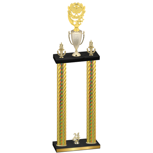 Double Gold Carbon Fiber Year Pickleball Trophy