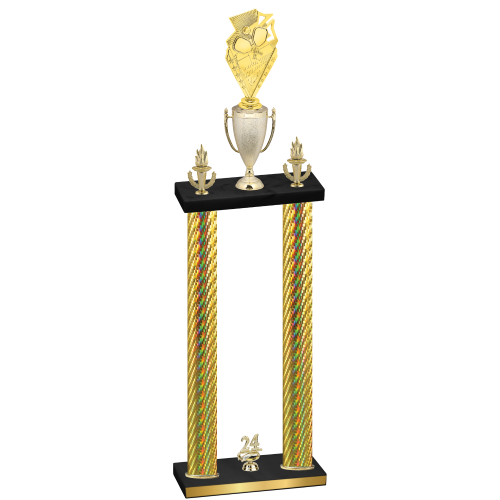 Double Gold Carbon Fiber Year Pickleball Trophy