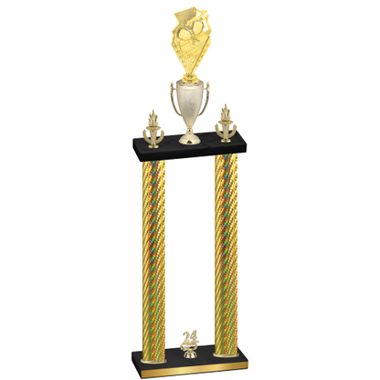 Double Gold Carbon Fiber Year Pickleball Trophy