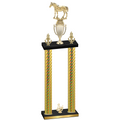 Double Gold Carbon Fiber Third Place Horses Trophy