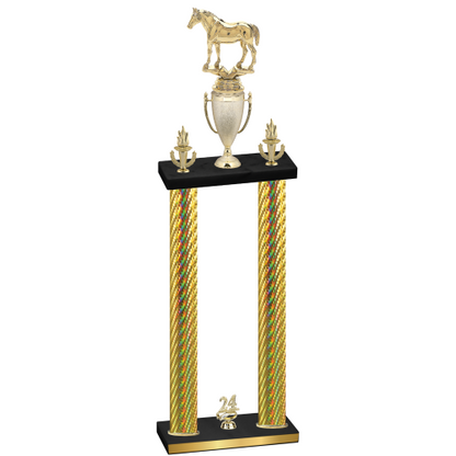 Double Gold Carbon Fiber Year Horses Trophy