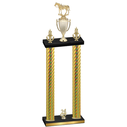 Double Gold Carbon Fiber Year Horses Trophy