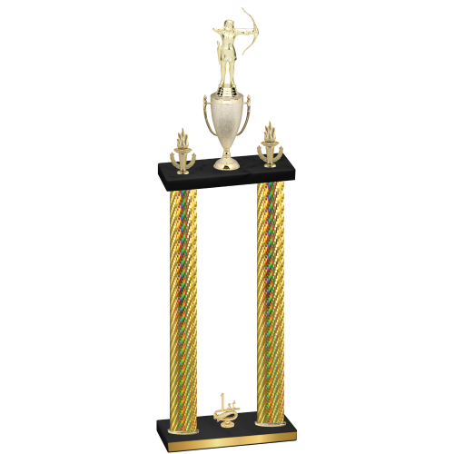Double Gold Carbon Fiber First Place Archery Trophy