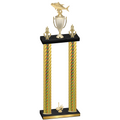 Double Gold Carbon Fiber First Place Fishing Trophy