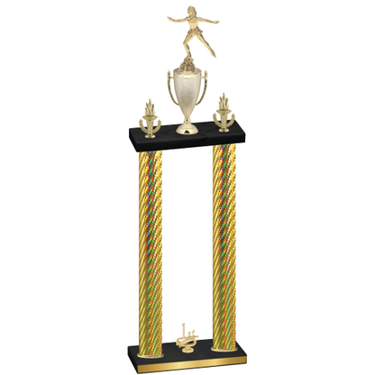 Double Gold Carbon Fiber First Place Skater Trophy