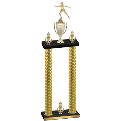Double Gold Carbon Fiber Victory Skater Trophy