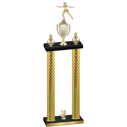 Double Gold Carbon Fiber Year Skater Trophy