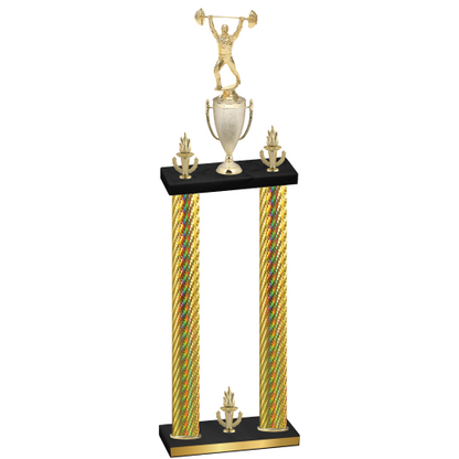 Double Gold Carbon Fiber Victory Weights Trophy