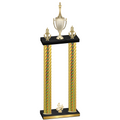 Double Gold Carbon Fiber Fourth Place Chess Trophy