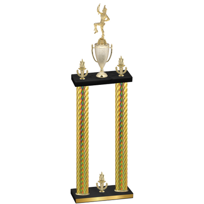 Double Gold Carbon Fiber Victory Majorette Trophy