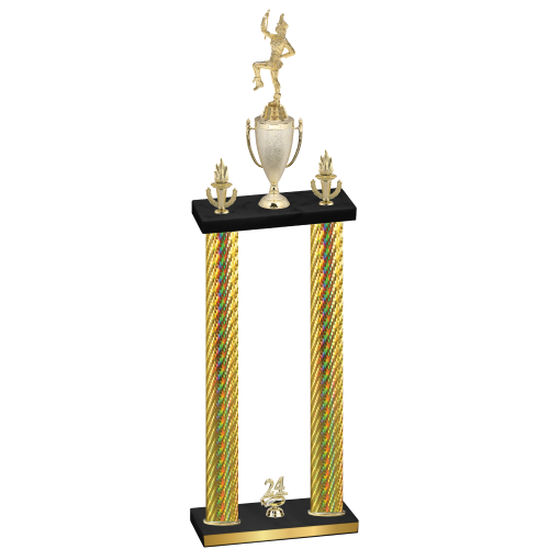 Double Gold Carbon Fiber Year Majorette Trophy