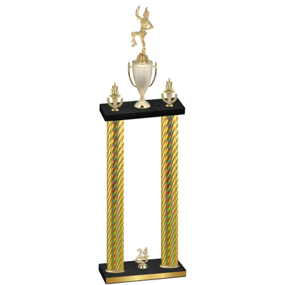Double Gold Carbon Fiber Year Majorette Trophy