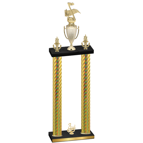 Double Gold Carbon Fiber Third Place Music Trophy