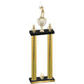 Double Gold Carbon Fiber Third Place Golf Trophy