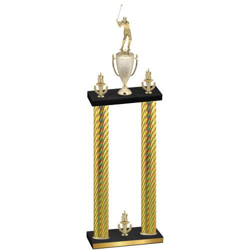 Double Gold Carbon Fiber Victory Golf Trophy