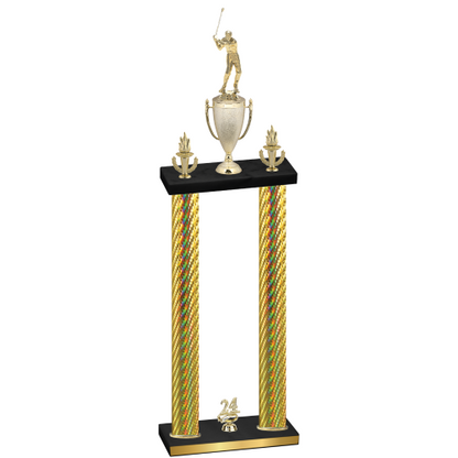 Double Gold Carbon Fiber Year Golf Trophy