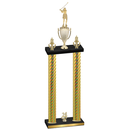 Double Gold Carbon Fiber Year Golf Trophy