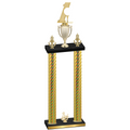 Double Gold Carbon Fiber Third Place Golf Trophy
