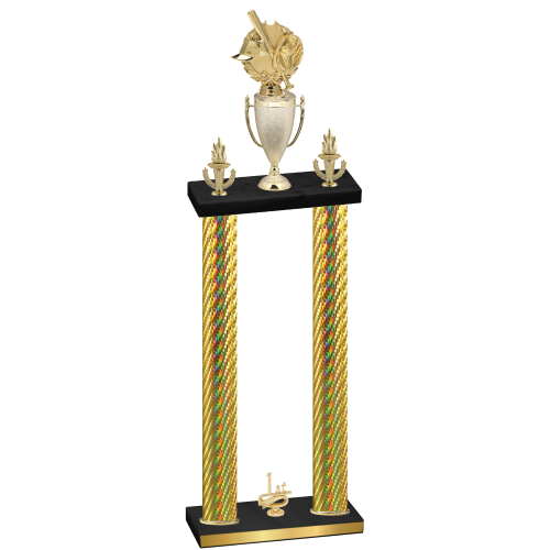 Double Gold Carbon Fiber First Place Baseball Trophy