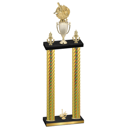 Double Gold Carbon Fiber First Place Baseball Trophy